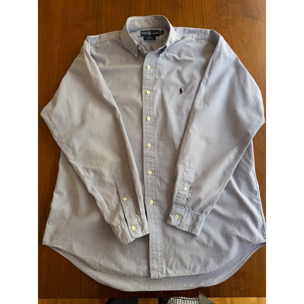 Polo Ralph Lauren Men's Blake Classic Blue Gingham Button-Down Shirt - Size L